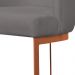 Banqueta Estofada Emily Base Bronze Veludo Cinza Escuro - Montanaris Decor