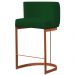Banqueta Estofada Emily Base Bronze Veludo Verde  - Montanaris Decor