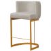 Banqueta Estofada Emily Base Gold Veludo Bege - Montanaris Decor
