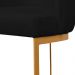 Banqueta Estofada Emily Base Gold Veludo Preto - Montanaris Decor