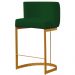 Banqueta Estofada Emily Base Gold Veludo Verde - Montanaris Decor