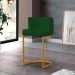 Banqueta Estofada Emily Base Gold Veludo Verde - Montanaris Decor