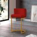 Banqueta Estofada Emily Base Gold Veludo Vermelho - Montanaris Decor