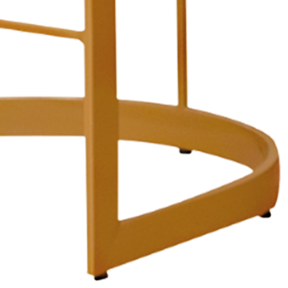 Banqueta Estofada Emily Base Gold Veludo Vermelho - Montanaris Decor