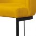 Banqueta Estofada Emily Base Preto Veludo Amarelo - Montanaris Decor
