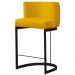 Banqueta Estofada Emily Base Preto Veludo Amarelo - Montanaris Decor