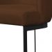 Banqueta Estofada Emily Base Preto Veludo Marrom - Montanaris Decor