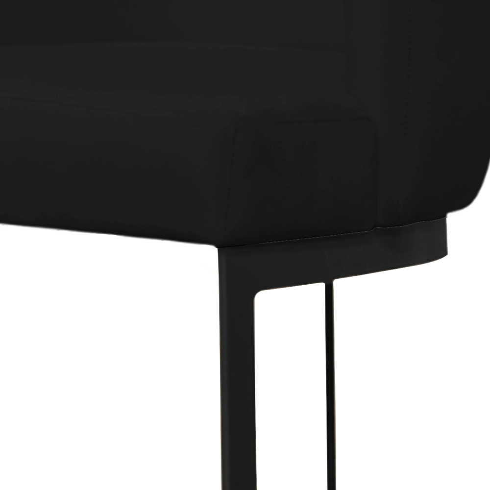 Banqueta Estofada Emily Base Preto Veludo Preto - Montanaris Decor