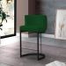 Banqueta Estofada Emily Base Preto Veludo Verde - Montanaris Decor