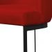 Banqueta Estofada Emily Base Preto Veludo Vermelho - Montanaris Decor
