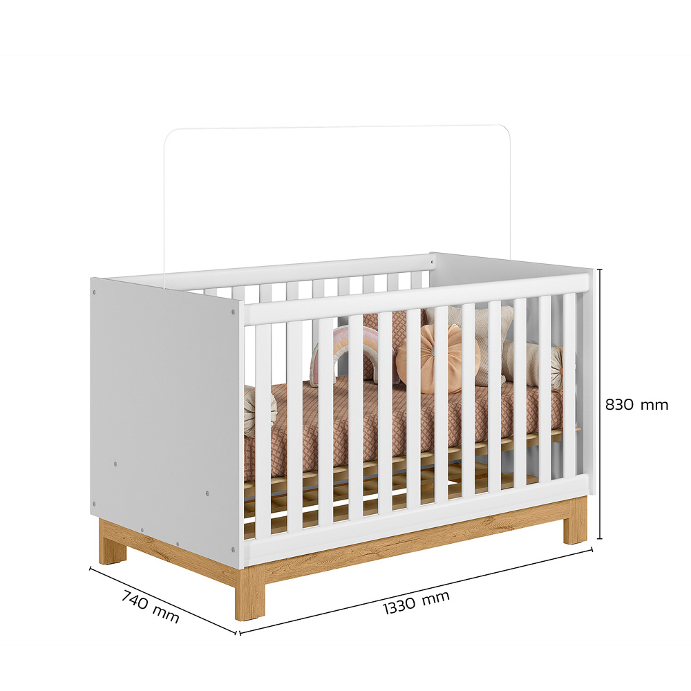 Berço Mini Cama Q Encanto Slim Branco/Acetinado - Montanaris Decor
