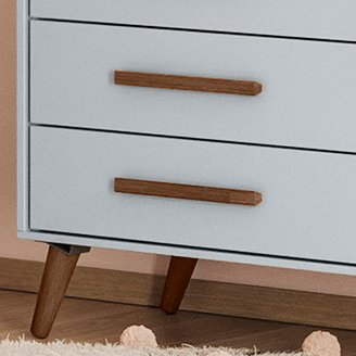 Cômoda Sap. 1Porta 4 Gavetas Q Encanto Retrô Cinza  - Montanaris Decor