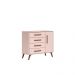 Cômoda Sap. 1Porta 4 Gavetas Q Encanto Retrô Rosa  - Montanaris Decor