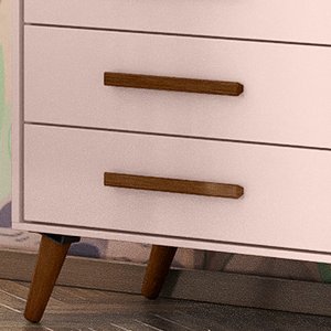 Cômoda Sap. 1Porta 4 Gavetas Q Encanto Retrô Rosa  - Montanaris Decor