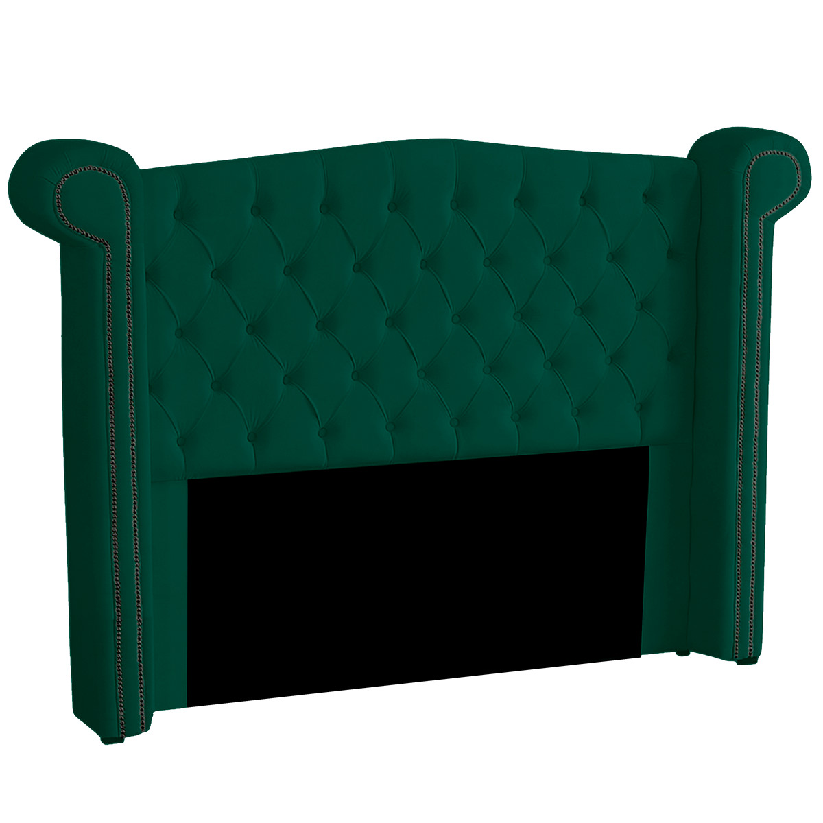 Cabeceira Casal King 195cm Decorativa Ayla Veludo Verde - Montanaris Decor