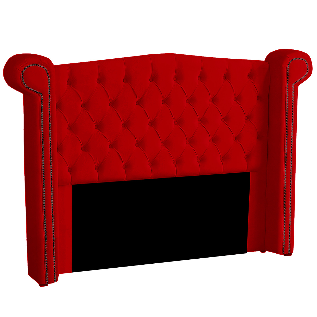 Cabeceira Casal King 195cm Decorativa Ayla Veludo Vermelho - Montanaris Decor