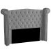 Cabeceira Solteiro 100cm Decorativa Ayla Veludo Cinza - Montanaris Decor