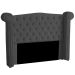 Cabeceira Solteiro 90cm Decorativa Ayla Veludo Cinza Escuro - Montanaris Decor