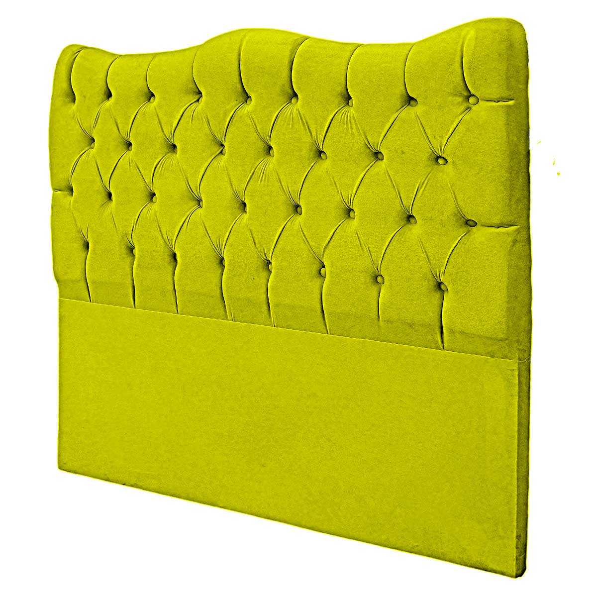 Cabeceira Solteiro 90cm Dunas Veludo Amarelo - Montanaris Decor