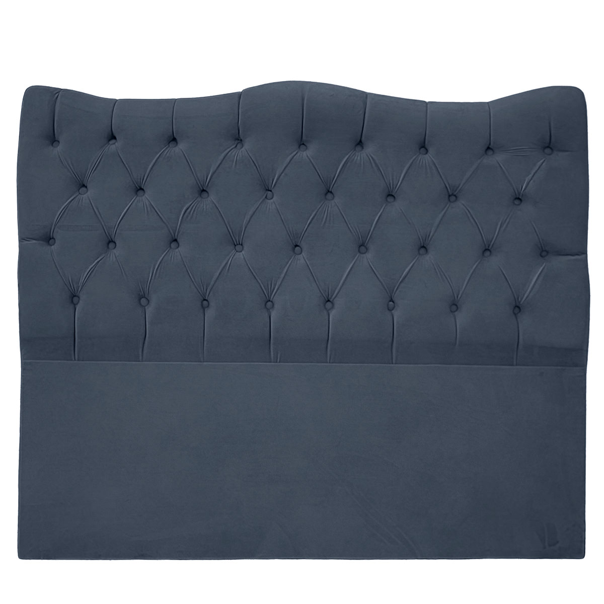 Cabeceira Solteiro 90cm Dunas Veludo Azul Marinho - Montanaris Decor