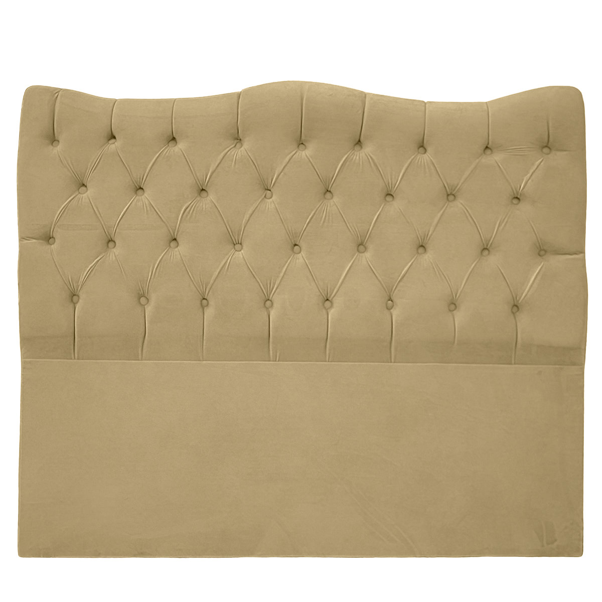 Cabeceira Solteiro 90cm Dunas Veludo Bege - Montanaris Decor