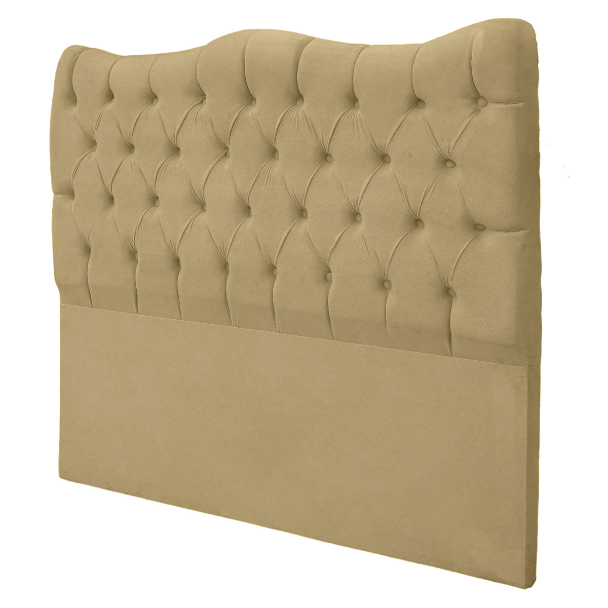 Cabeceira Solteiro 90cm Dunas Veludo Bege - Montanaris Decor