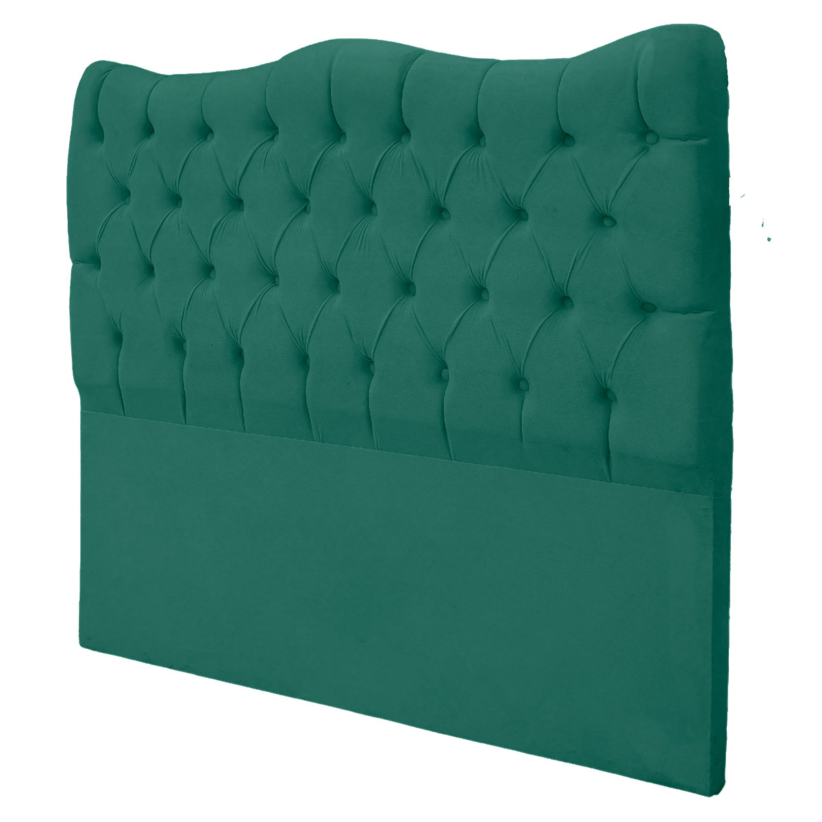Cabeceira Solteiro 90cm Dunas Veludo Verde - Montanaris Decor