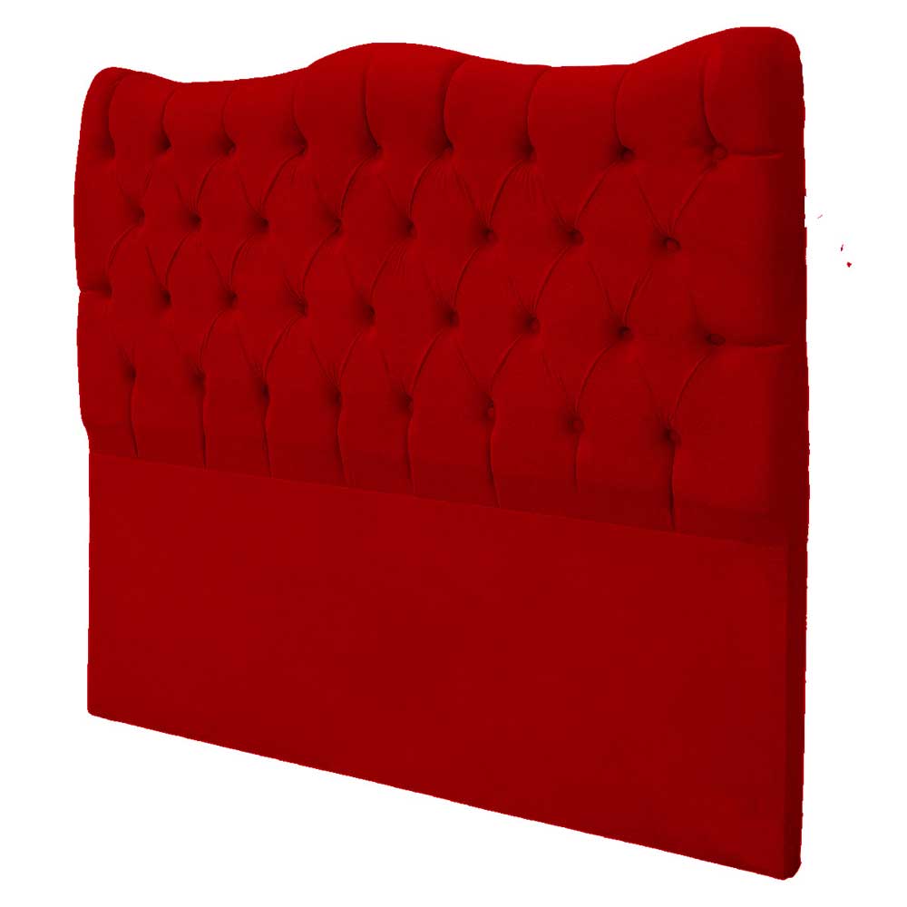 Cabeceira Solteiro 90cm Dunas Veludo Vermelho - Montanaris Decor