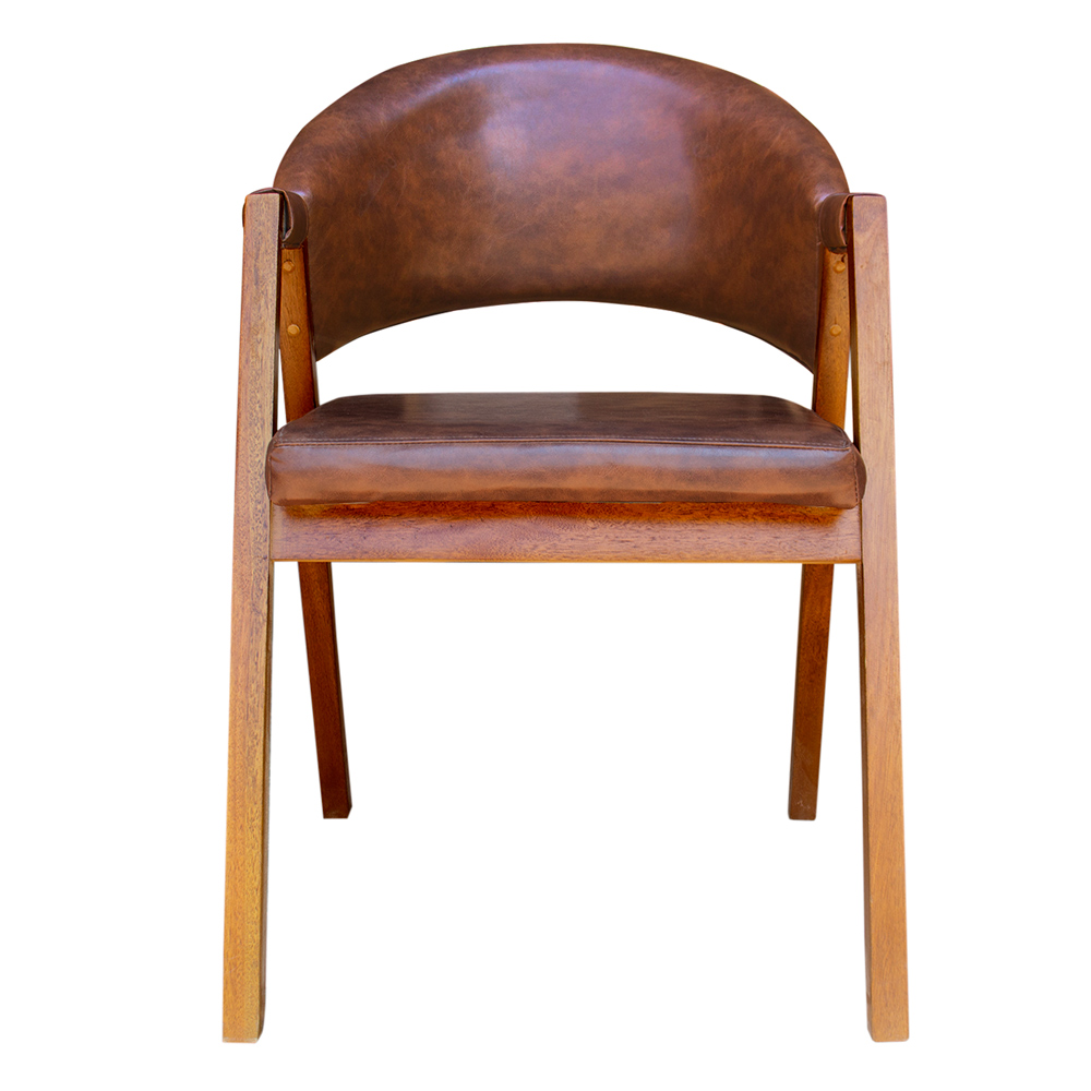 Cadeira Decorativa Antonela Courino Marrom Cleverland - Montanaris Decor