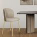 Cadeira Decorativa Elegance Base Champanhe Courino Bege - Montanaris Decor
