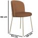 Cadeira Decorativa Elegance Base Champanhe Linho Avelã - Montanaris Decor