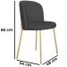 Cadeira Decorativa Elegance Base Champanhe Linho Chumbo - Montanaris Decor