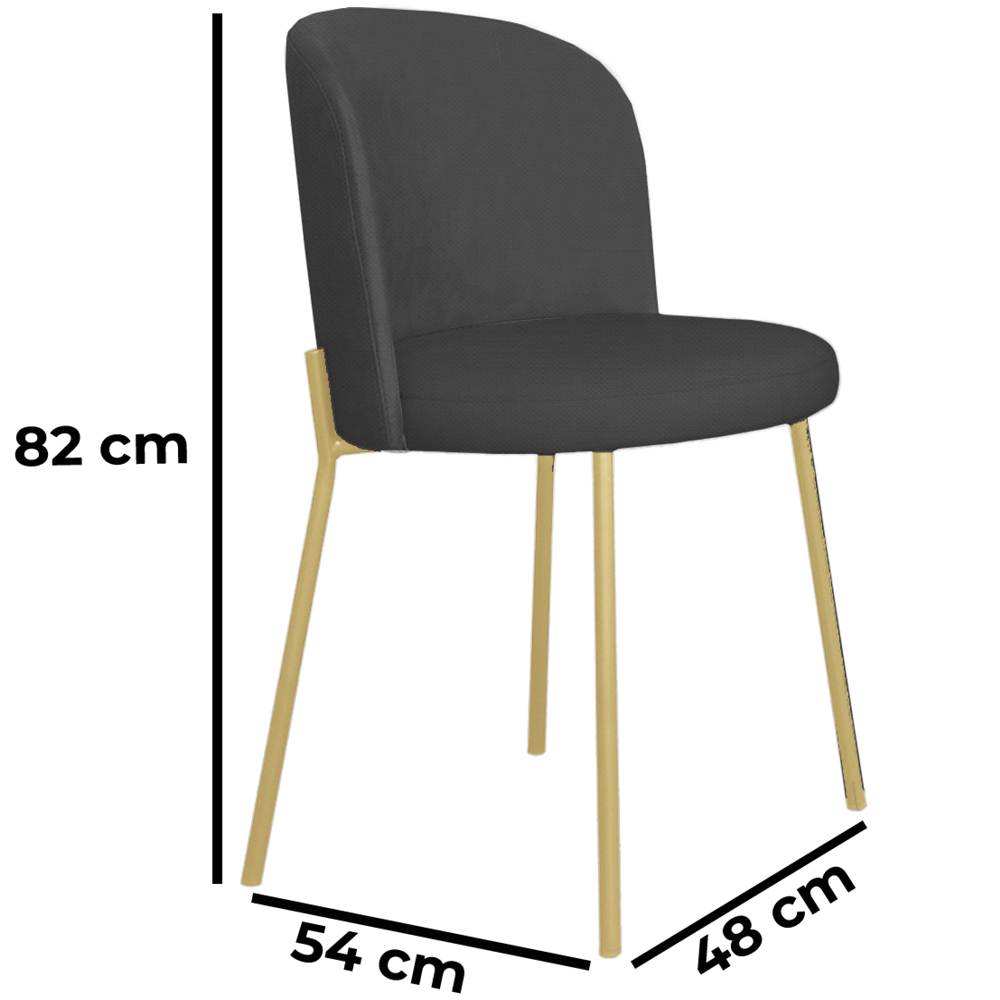 Cadeira Decorativa Elegance Base Champanhe Linho Chumbo - Montanaris Decor