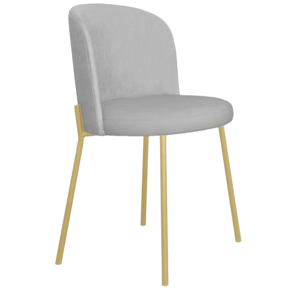 Cadeira Decorativa Elegance Base Champanhe Linho Cinza - Montanaris Decor