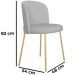 Cadeira Decorativa Elegance Base Champanhe Linho Cinza - Montanaris Decor