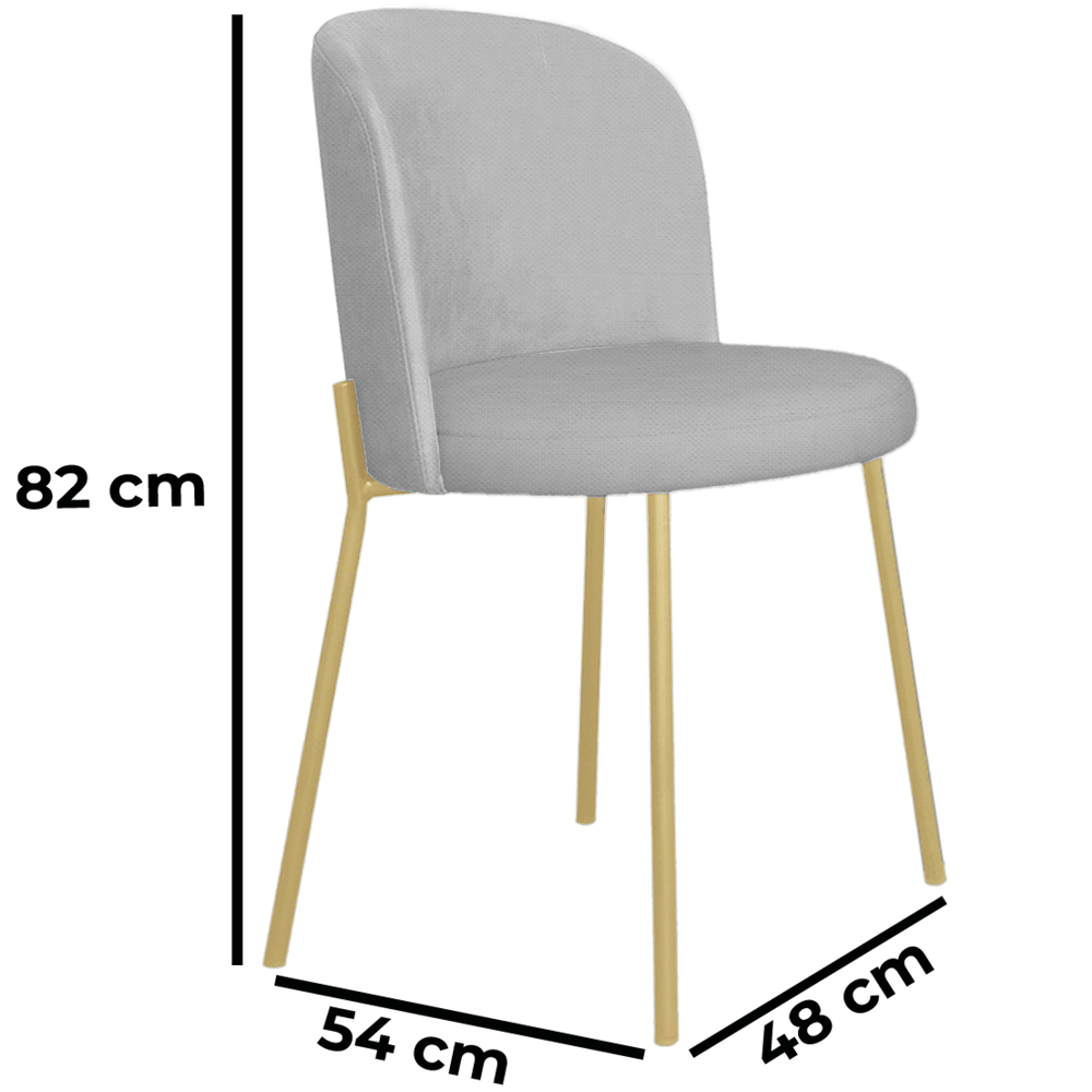 Cadeira Decorativa Elegance Base Champanhe Linho Cinza - Montanaris Decor