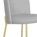 Cadeira Decorativa Elegance Base Champanhe Linho Cinza - Montanaris Decor