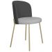 Cadeira Decorativa Elegance Base Champanhe Linho Cinza Escuro/Cinza Claro - Montanaris Decor