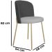 Cadeira Decorativa Elegance Base Champanhe Linho Cinza Escuro/Cinza Claro - Montanaris Decor