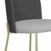 Cadeira Decorativa Elegance Base Champanhe Linho Cinza Escuro/Cinza Claro - Montanaris Decor