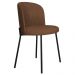 Cadeira Decorativa Elegance Base Preto Courino Marrom - Montanaris Decor