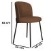 Cadeira Decorativa Elegance Base Preto Courino Marrom - Montanaris Decor