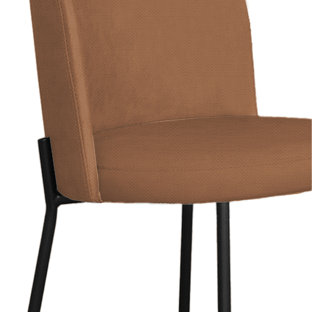 Cadeira Decorativa Elegance Base Preto Linho Avelã - Montanaris Decor