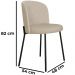 Cadeira Decorativa Elegance Base Preto Linho Bege - Montanaris Decor