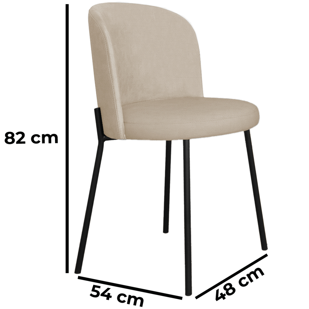 Cadeira Decorativa Elegance Base Preto Linho Bege - Montanaris Decor