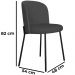 Cadeira Decorativa Elegance Base Preto Linho Chumbo - Montanaris Decor