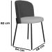 Cadeira Decorativa Elegance Base Preto Linho Cinza Escuro/Cinza Claro  - Montanaris Decor