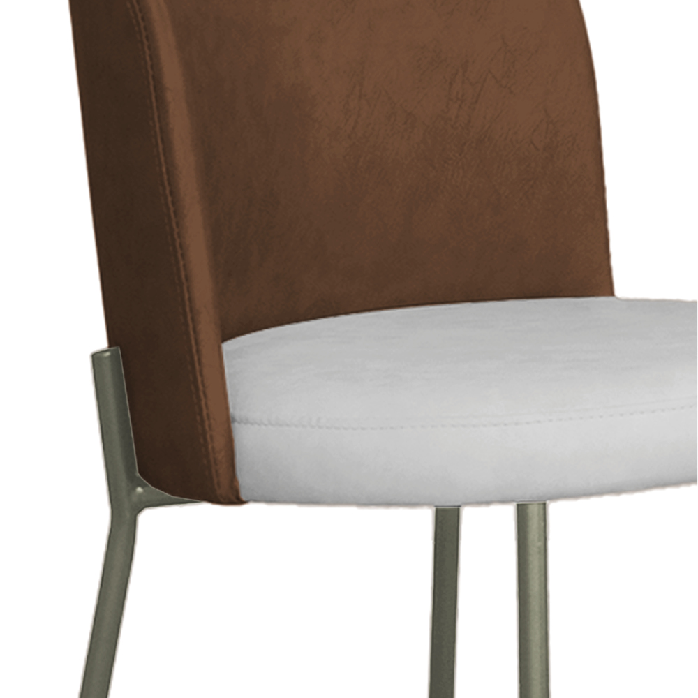 Cadeira Decorativa Elegance Base Titanium Courino Caramelo/Bege - Montanaris Decor