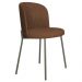 Cadeira Decorativa Elegance Base Titanium Courino Marrom - Montanaris Decor
