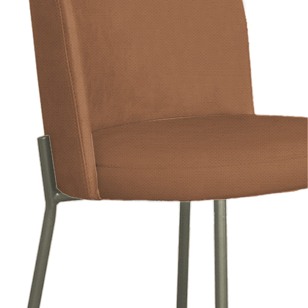 Cadeira Decorativa Elegance Base Titanium Linho Avelã - Montanaris Decor